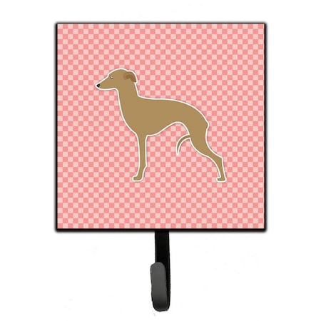 Carolines Treasures Italian Greyhound Checkerboard Pink Leash or Key Holder BB3614SH4
